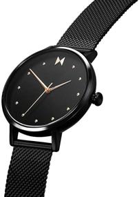 img 3 attached to ⌚ Стильные часы MVMT DOT для женщин: круглый корпус 36 мм из нержавеющей стали с сетчатым браслетом, аналоговый минималистичный дизайн