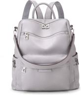 🎒 lsw womens backpack purse: stylish large capacity travel leather bookbag for women logo