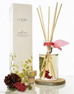 🎄 lovspa winterberry spruce reed diffuser set with wood coaster - cedar, balsam, berries, and spice scented oils - rustic winter home decor, made in the usa логотип