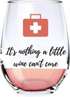 🍷 nurse wine glass, cute & funny stemless glasses for women or men, unique drinking glasses, best friends wine glass with sayings, wine gift логотип