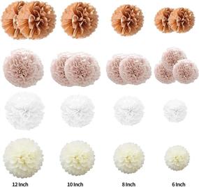 img 1 attached to 🌸 22 Pcs Dusty Pink, Rose Gold, Ivory, White Paper Flower Ball Pompoms - Ideal for Birthday, Bachelorette, Wedding, Baby Shower, Bridal Shower, Party Decoration - Tissue Paper Pompoms Paper Flowers