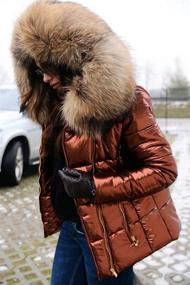 img 2 attached to 🧥 Aox Women Winter Faux Fur Hooded Down Jacket: Stay Warm in Style!