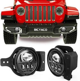 img 4 attached to BICYACO LED Fog Lights with Adapter Ring for Wrangler 🚲 JL 2018-2019 Passing Lights 30W (JL Fog Light-Black) - Improved SEO