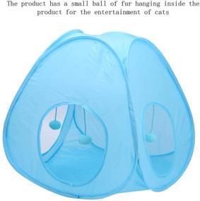 img 3 attached to S-Lifeeling Pet Cat Tent: Versatile Pop Out Kitty House with Play Cube, Cushion Mat, Tunnel, and Toys for Instant Feline Fun