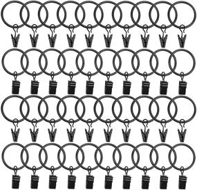 img 1 attached to Enhance Your Drapery with Datttcc 40 Pack Metal Curtain Rings with Clips: Rustproof, Vintage Design, 1.26 Inch Interior Diameter, in Sleek Black