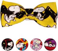 🐶 zooz pets snoopy dog bow tie & cat bowtie - official peanuts bowtie dog collar - colorful bowtie for dogs and cats - lightweight & comfortable pet accessory - 5 peanuts licensed prints logo