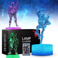 🌈 colorful remote controlled 3d optical illusion legends night light - perfect kids bedroom decoration desk lamp with 16 changeable color patterns - creative lighting and birthday gift idea логотип