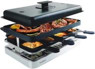 tinamros 3-layer lid 1500w portable non-stick reversible 2-in-1 electric raclette grill table for 8 paddles and person логотип