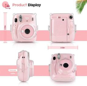 img 3 attached to 🌸 Protection and Style Combined: CELION Clear Mini Camera Case for Fujifilm Instax Mini 11 Instant Film Camera with Floral Pattern and Durable Shoulder Strap