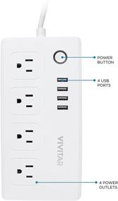 img 4 attached to 💡 Vivitar HA-1007: Умная домашняя сетевая полоса с 4 портами USB - Эффективное решение с несколькими штепселями