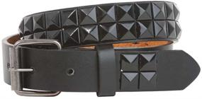 img 1 attached to 🌟 Stylish Kids 1" Snap On Punk Rock Black Star Studded Leather Belt