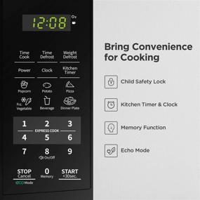 img 2 attached to 🍞 COMFEE EM720CPL-PMB Countertop Microwave Oven - Sound On/Off, ECO Mode, Easy One-Touch Buttons - 0.7cu.ft Capacity, 700W Power - Black