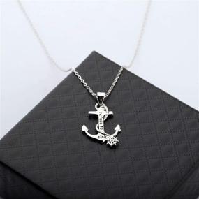 img 2 attached to ⚓ SEIRAA Anchor Pendant Necklace: Refuse to Sink, Nautical Jewelry and Inspirational Gift for Boyfriend Girlfriend