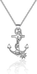 img 4 attached to ⚓ SEIRAA Anchor Pendant Necklace: Refuse to Sink, Nautical Jewelry and Inspirational Gift for Boyfriend Girlfriend