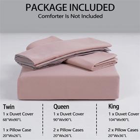 img 1 attached to 🛏️ Pink Duvet Cover Twin Size Kids - Reversible Double Brushed Microfiber, All Season Softness, Zipper Closure - Pink/Grey, 68x90 Inches