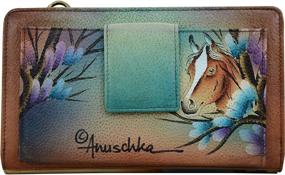 img 2 attached to 🎨 Anuschka Women’s Hand Painted Leather Organizer Wallet: Exquisite Original Artwork for Style and Function