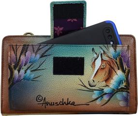 img 3 attached to 🎨 Anuschka Women’s Hand Painted Leather Organizer Wallet: Exquisite Original Artwork for Style and Function
