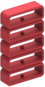 img 2 attached to 🔴 Enhance Your Garmin Watch Bands with Band Keepers - Silicone Fastener Rings for Instinct, Vivoactive 4, Fenix 6, and Fenix 5 (Red-6pcs)