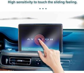 img 2 attached to 📱2020 Lincoln Aviator YEE PIN Защитная пленка для центрального экрана Авиатора - 2 шт., изготовленная из ПВХ-пластика высокой четкости, предназначенная для 10,1-дюймового сенсорного экрана, защита от царапин