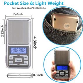 img 1 attached to WOWOHE Portable Digital Pocket Food Scale - 500g Capacity for Kitchen, Small Mini Cooking Scale - Ideal for Lab, Gram Measuring Scale