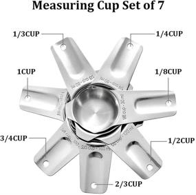 img 2 attached to Ultimate Stainless Steel 7-Piece Measuring Cups Set for Precise Dry or Liquid 🔍 Ingredient Measurement - Top-rated Kitchen Gadgets & Utensils – Perfect for Cooking & Baking