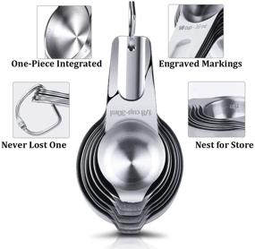 img 1 attached to Ultimate Stainless Steel 7-Piece Measuring Cups Set for Precise Dry or Liquid 🔍 Ingredient Measurement - Top-rated Kitchen Gadgets & Utensils – Perfect for Cooking & Baking