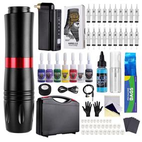 img 4 attached to HAWINK Tattoo Pen Kit: Rotary Gun Machine with Wireless Power Supply, 20Pcs Cartridge, 7 Inks – 154KITP199-1