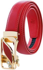 img 3 attached to 👖 Stylish and Adjustable: Bpstar Women's Skinny Leather Ratchet Belt with Sliding Buckle