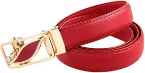 img 2 attached to 👖 Stylish and Adjustable: Bpstar Women's Skinny Leather Ratchet Belt with Sliding Buckle