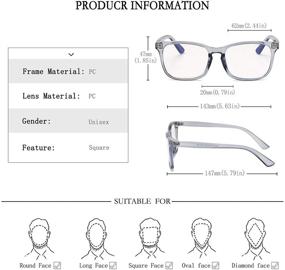 img 2 attached to 👓 Классические квадратные очки Blue Light Blocking: Защитите свои глаза от синего луча компьютерных игр с помощью винтажных очков