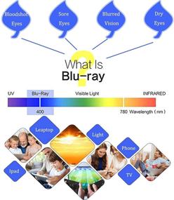 img 1 attached to 👓 Классические квадратные очки Blue Light Blocking: Защитите свои глаза от синего луча компьютерных игр с помощью винтажных очков