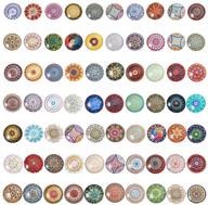 🌺 ph pandahall floral series: 70 styles mosaic printed cabochons for photo jewelry making - 25mm half round glass dome tiles logo