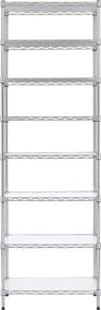 img 1 attached to 🗄️ Finnhomy 8-Tier Adjustable Steel Wire Rack Shelving Unit - Chrome, NSF Certified, Steel Storage Rack with PE Mat, Leveling Feet, Safety Device - Can be Used as Two 4-Tier Shelving Units
