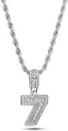 minijewelry lucky number pendant necklaces in silver tone with crystal clear cubic zirconia for women and men - 0, 1, 2, 3, 4, 5, 6, 7, 8, 9 logo