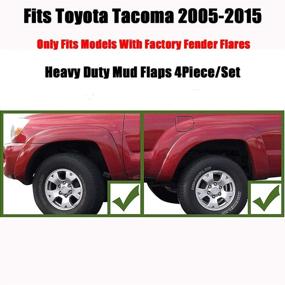 img 3 attached to 🚗 D-Lumina Mud Flaps for TOYOTA TACOMA 2005-2015 with OEM Fender Flares - Heavy Duty Front & Rear Mudflaps Splash Guards (4 Piece) for Enhanced Protection