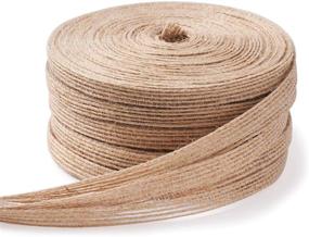img 3 attached to 🎉 5-Pack Natural Burlap Fabric Ribbon Rolls - 1/4" Tan Jute Linen Ribbon for Party Decoration, DIY Crafts - Pandahall