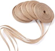 🎉 5-pack natural burlap fabric ribbon rolls - 1/4" tan jute linen ribbon for party decoration, diy crafts - pandahall logo