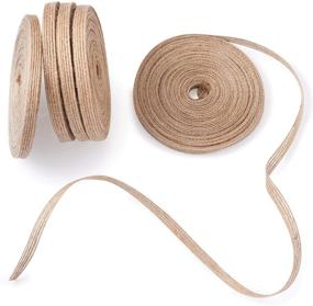img 2 attached to 🎉 5-Pack Natural Burlap Fabric Ribbon Rolls - 1/4" Tan Jute Linen Ribbon for Party Decoration, DIY Crafts - Pandahall