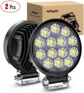 nilight led pods 2pcs 4.5inch 42w 4200lm round flood light off road lights logo