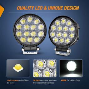 img 1 attached to Nilight LED Pods 2Pcs 4.5Inch 42W 4200LM Round Flood Light Off Road Lights