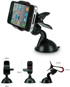 img 1 attached to 📱 Car Mount Holder for Cell Phone - Windshield and Dashboard Compatible