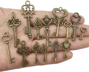 img 2 attached to 🗝️ Youdiyla Antique Bronze Vintage Skeleton Key Set - Set of 46pcs (HM107)