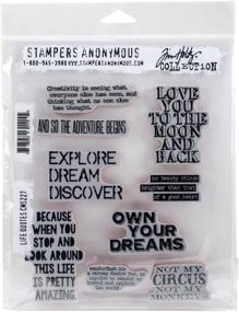 img 1 attached to 🖌️ Tim Holtz Cling Rubber Life Quotes Stamp Set by Stampers Anonymous - 7" x 8.5