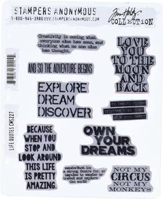 img 3 attached to 🖌️ Tim Holtz Cling Rubber Life Quotes Stamp Set by Stampers Anonymous - 7" x 8.5
