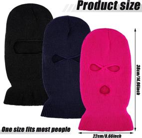 img 2 attached to Adult Winter Balaclava Face Covering: Full Face Coverage, Thermal Knit Ski Mask Set - 3 Pieces