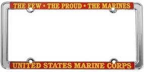 img 1 attached to Honor Country The Few, The Proud Marine Corps License Plate Frame: Display Unwavering Patriotism on Your Vehicle