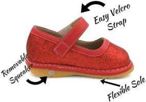 img 1 attached to 👟 Flats for Girls - Squeaky Sparkle Toddler Shoes with Removable Squeakers