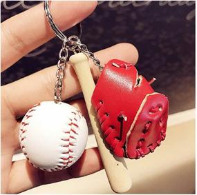 img 1 attached to ⚾️ Unleash Your Love for Baseball with ISKYBOB Baseball Keychain: Uniquely Creative Keyring