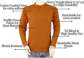 img 3 attached to Styllion Henley Thermal Shirt Black Men's Clothing and Shirts