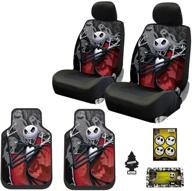 🎃 new plasticolor 11 pc nightmare before christmas jack skellington ghostly car truck suv seat covers floor mat bundle set + little tree air freshener - yupbizauto logo